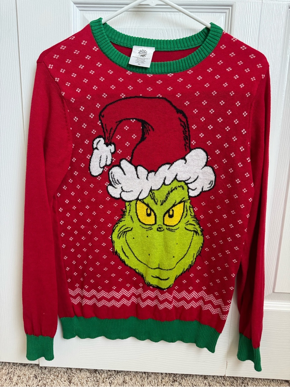 Kids The Grinch Holiday Sweater - Red & Green